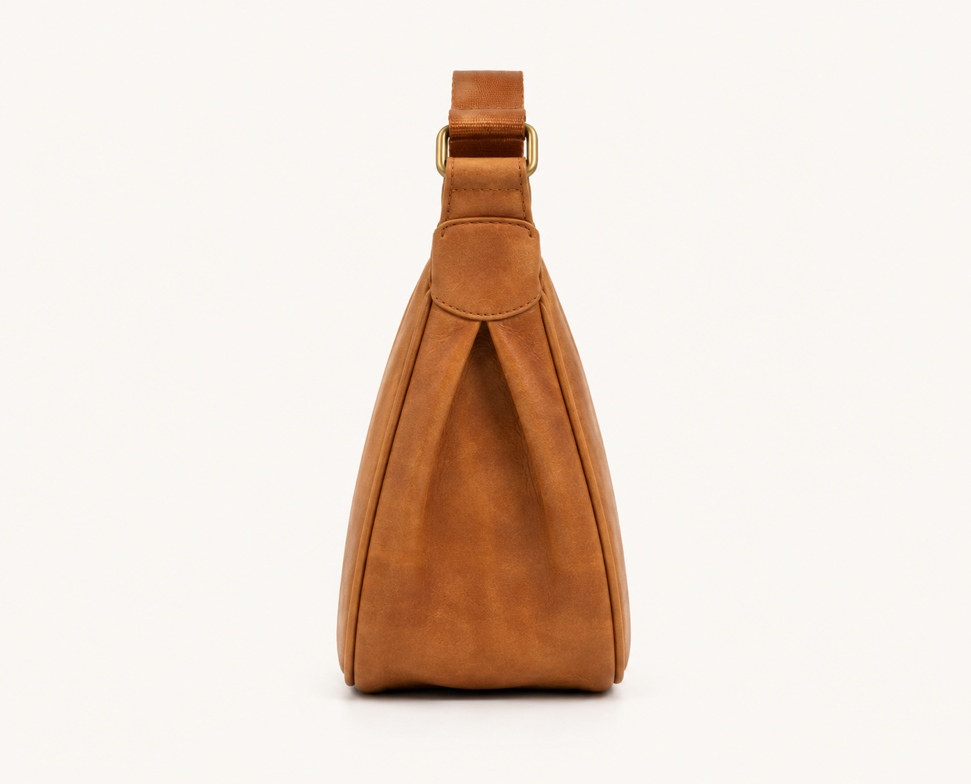 Camel brown leather shoulder bag back view