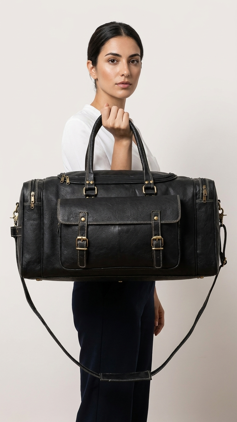 Frounder Alpha leather duffel bag in bronze