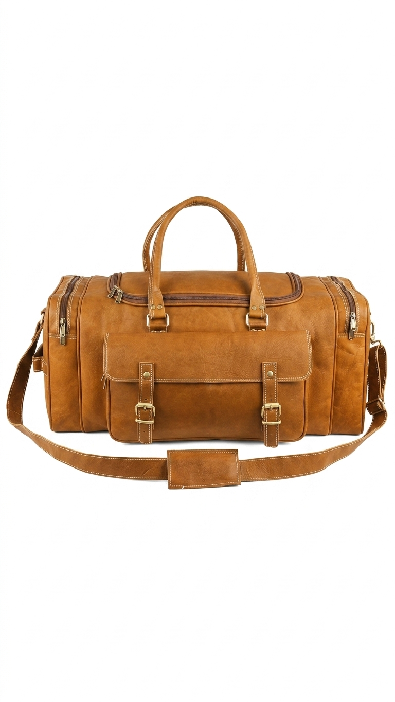Frounder Alpha large leather duffel bag with engraved weave pattern