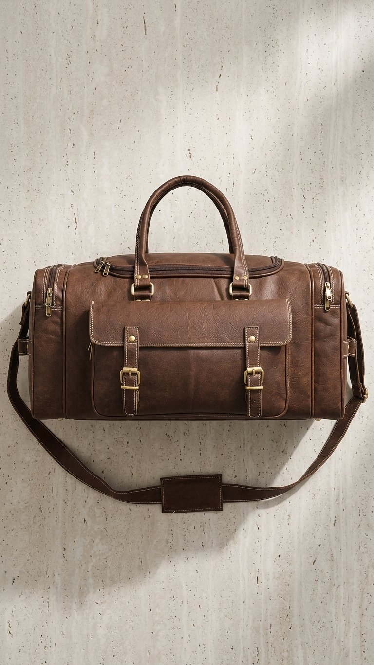 Frounder Alpha leather duffel bag in black